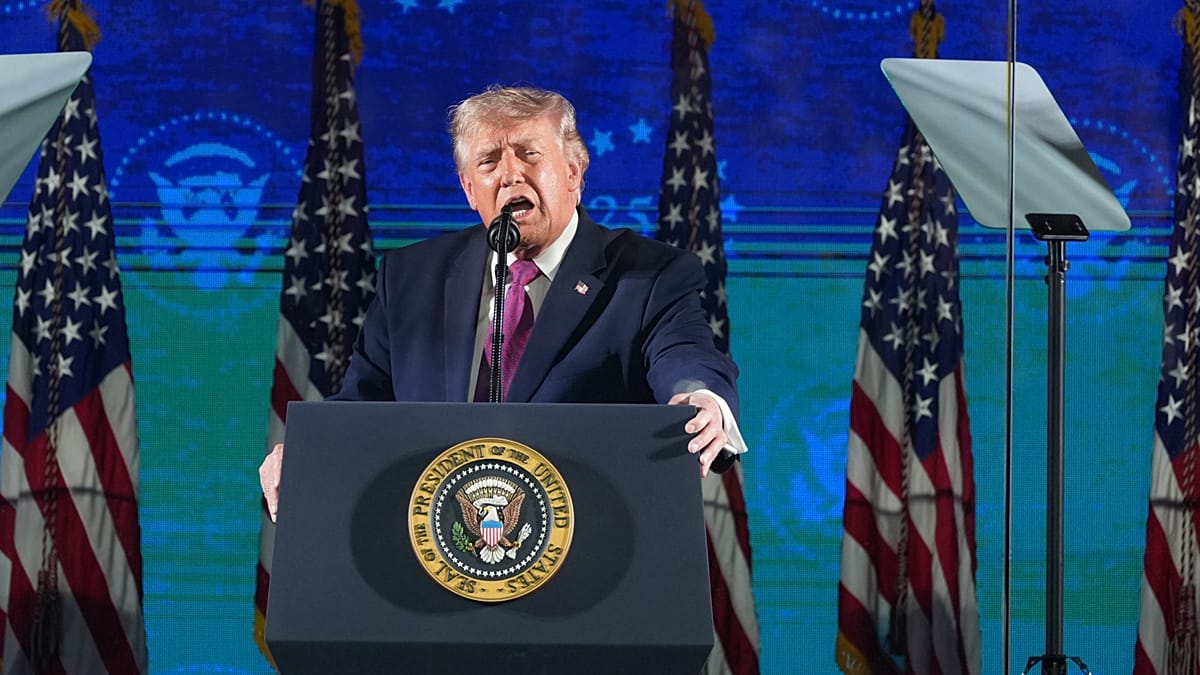 Trump warns of communist threat as Washington parade cancelled